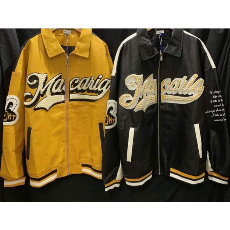 Áo khoác varsity da cao cấp