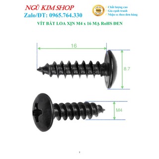 Vít bắt loa xịn m4 x 16 xi rohs đen