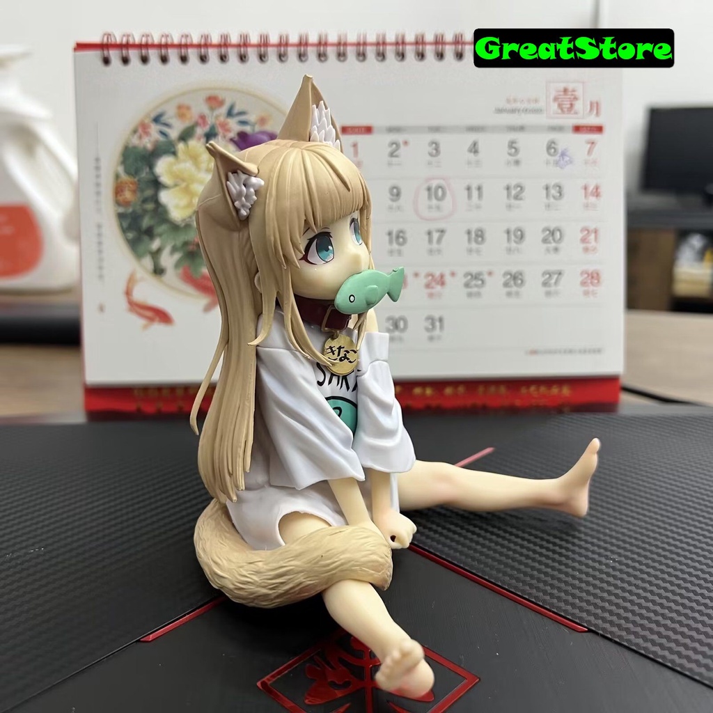 Mô hình Anime Cô gái mèo Uchi no Neko ga Onnanoko de Kawaii Kinako Sitting Fish ver. 1/6 Sacle 14 cm