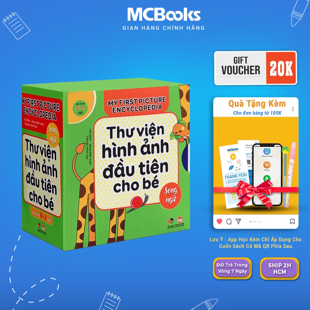 Sách - Bộ Hộp Thư Viện Hình Ảnh Đầu Tiên Cho Bé Từ 0 - 6 Tuổi - Song Ngữ Việt Anh Mcbooks