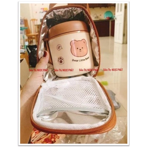 𝗨̉ 𝗰𝗵𝗮́𝗼 𝗴𝗶𝘂̛̃ 𝗻𝗵𝗶𝗲̣̂𝘁 𝗗𝗘𝗔𝗥 𝗟𝗜𝗧𝗧𝗟𝗘 𝗕𝗘𝗔𝗥+ Muỗng + Túi giữ nhiệt