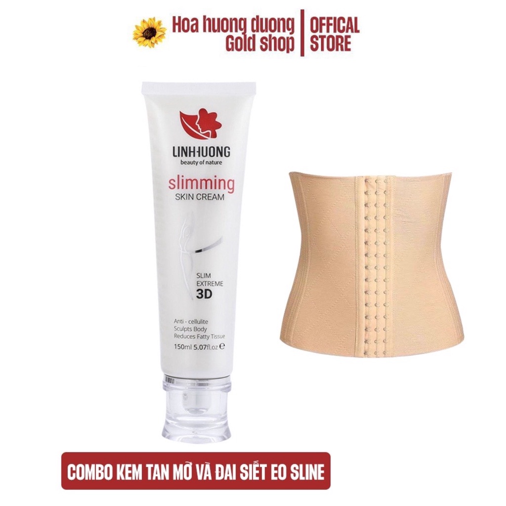 Combo Kem tan mỡ Linh Hương và đai siết eo Sline giúp giảm mỡ vùng bụng, vùng bắp tay và bắp chân