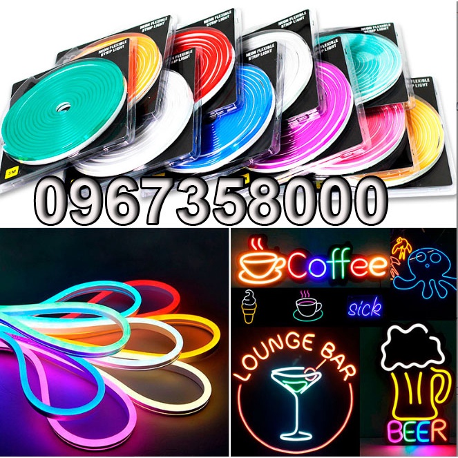 Đèn led neon cuộn 5m, đèn led trang trí uốn chữ tạo hình