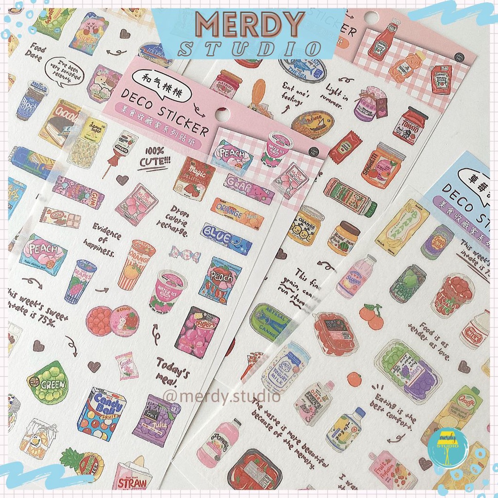 Sticker chủ đề Grocery Shopping dán trang trí journal