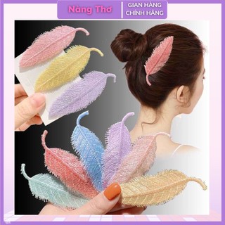Kẹp tóc hình lá ánh kim xinh xắn thời trang Hàn Quốc cho bạn nữ