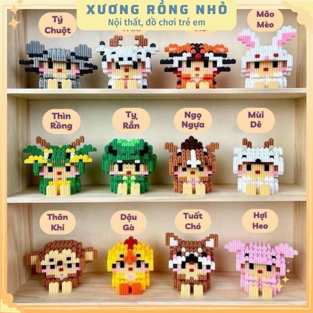 ĐÒ CHƠI LEGO BỘ 12 CON RÁP