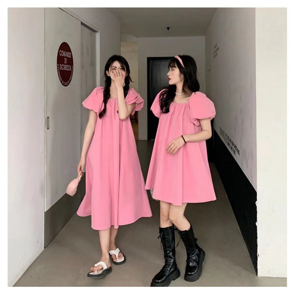 Đầm Cổ Vuông Tay Phồng Thời Trang Mùa Hè 2023 Phong Cách Pháp Mới Cho Nữ