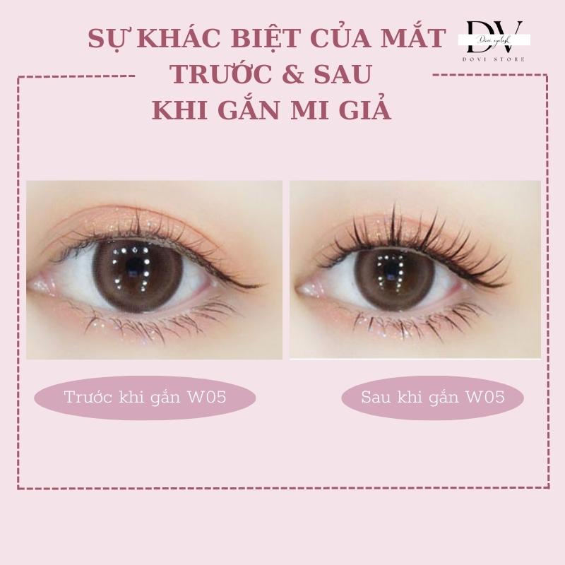 Mi Giả Tách Sợi, Mi nối, Mi Chùm W05 Sợi chữ A 9-11MM Phong Cách Tự Nhiên Tái Sử Dụng 3 Dòng