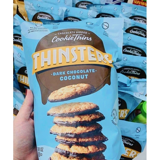 Bánh Quy Thinsters Dark Chocolate Coconut Cookie Thins Mỹ