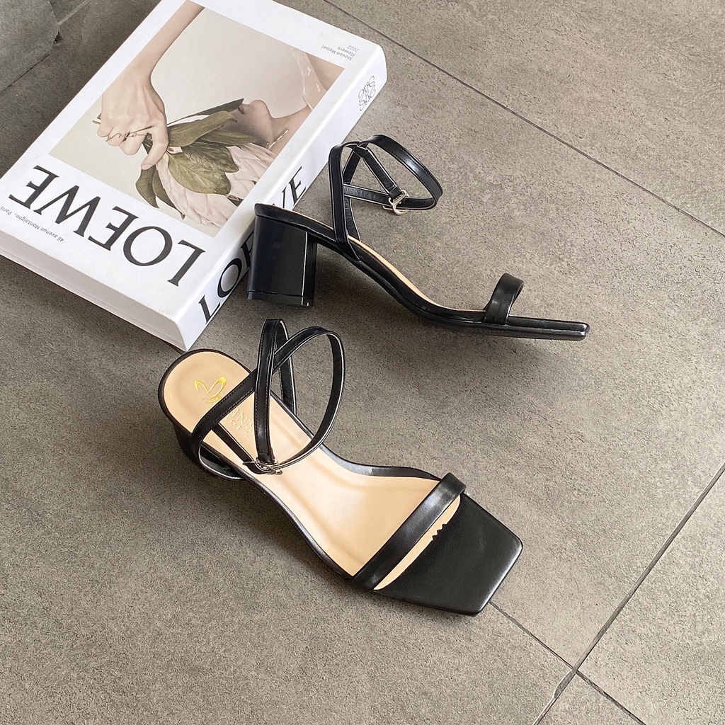 Min's Shoes - Giày Sandal Quai Nhỏ Gót Vuông Cao Cấp S473