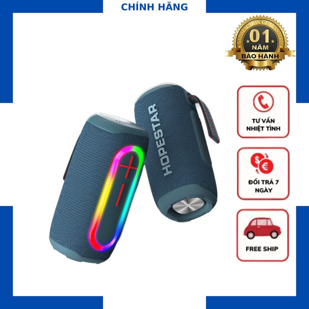 Loa Bluetooth Hopestar P60 | Công Suất 20W, Pin 6000mAh, Cổng USB, AUX, FM, Đèn Led Nhiều Màu - Hàng Chính Hãng