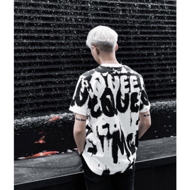 Áo Phông MC QUEEN Loang Trắng Đen Siêu Hot Áo Thun MC Queen Chảy Mực Nam Nữ Unisex Form Rộng Chất Cotton