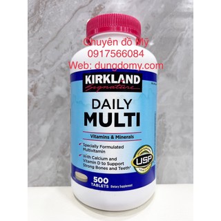 Date T9/2025_ Viên Uống Vitamin Tổng Hợp Kirkland Daily Multi 500 Viên của Mỹ