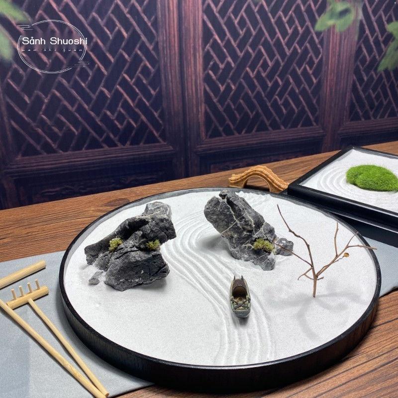 Phong cách Nhật Bản Zen phong cảnh khô cát bàn đá thật hòn non bộ chữa bệnh bộ phận trang trí nhà hàng