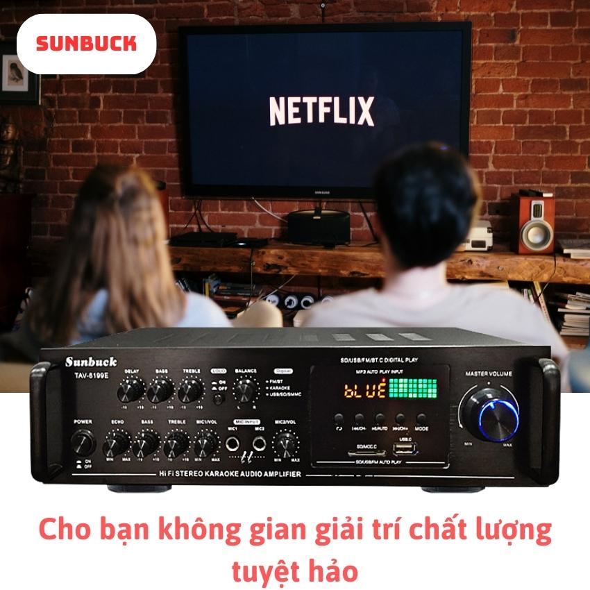 Amply bluetooth Sunbuck TAV- 6199E, amply karaoke, nghe nhạc, giải trí, cho bạn trải nghiệm cảm giác như trong rạp.