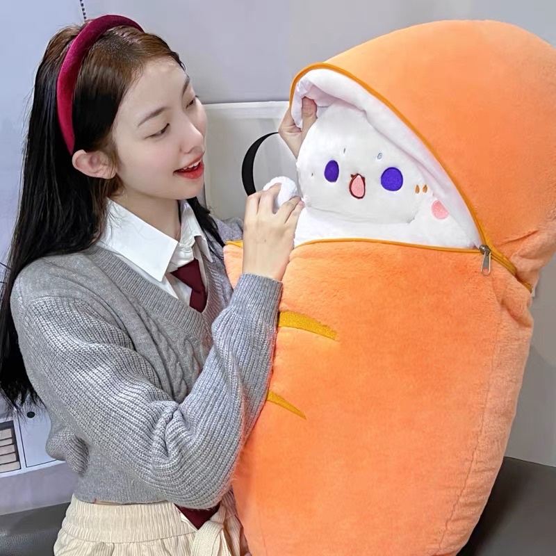 ‼️LOẠI TO‼️ Thỏ Mèo Chó Bông Size Lớn Kèm Túi Cá/Cà Rốt/Xương Cún