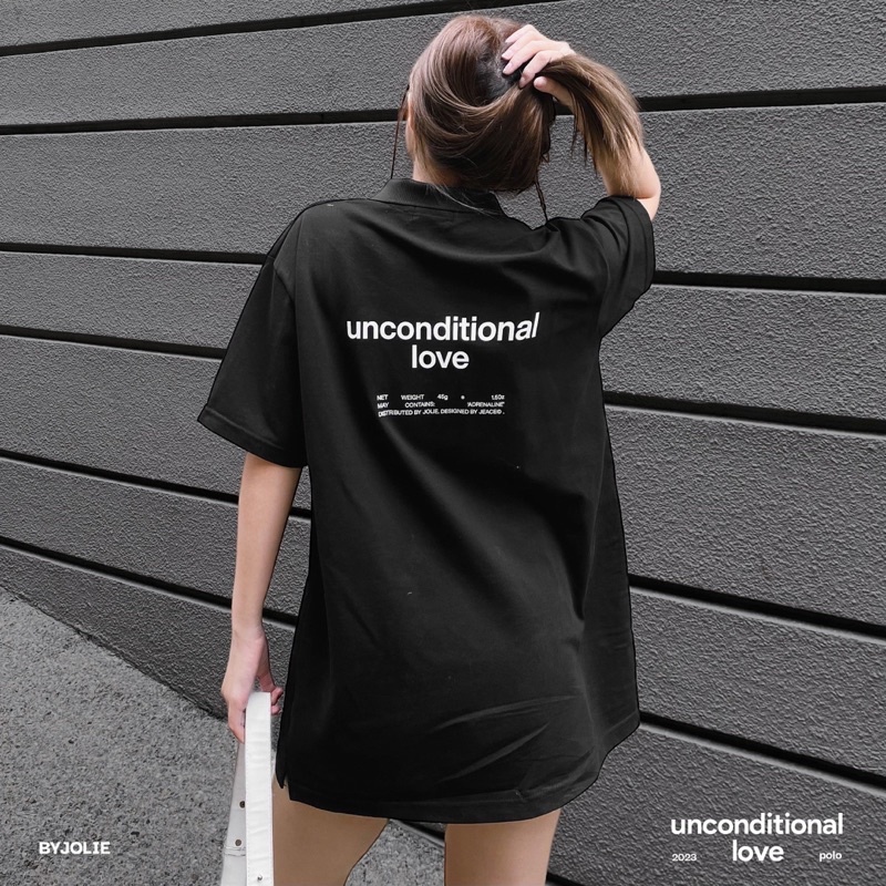 Áo polo unisex cotton nam nữ Unconditional Love Byjolievn form suông | BigBuy360 - bigbuy360.vn