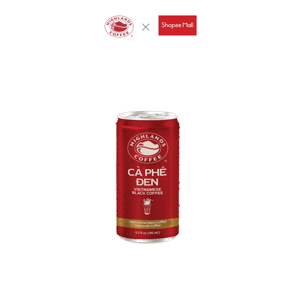 Lốc 6 Lon Cà Phê Đen Highlands Coffee 185ml/lon