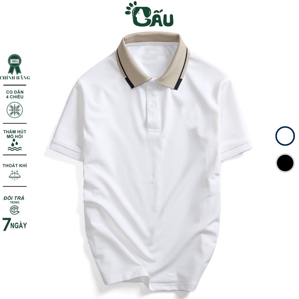 Áo thun Polo GẤU 194 Trơn Unisex vải cá sấu Poly co dãn 4 chiều dày dặn form gerular fit - PL PLB