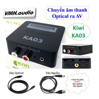 Kiwi KA03 Bộ chuyển âm thanh Quang Optical ra AV Cho các Loại TV smart ra amply , vang | Chính Hãng