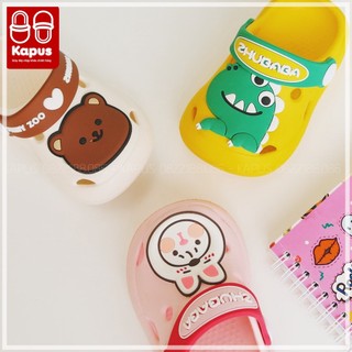 Dép Sục Crocs Cho Bé Êm Mềm Chống Trượt - Dép Sục Bé Trai Bé Gái Sticker 2D Gấu Thỏ Khủng Long