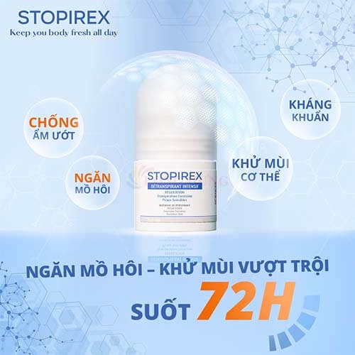 Lăn khử mùi Stopirex dành cho da nhạy cảm giúp khử mùi và ngăn ngừa mùi hôi (30ml)