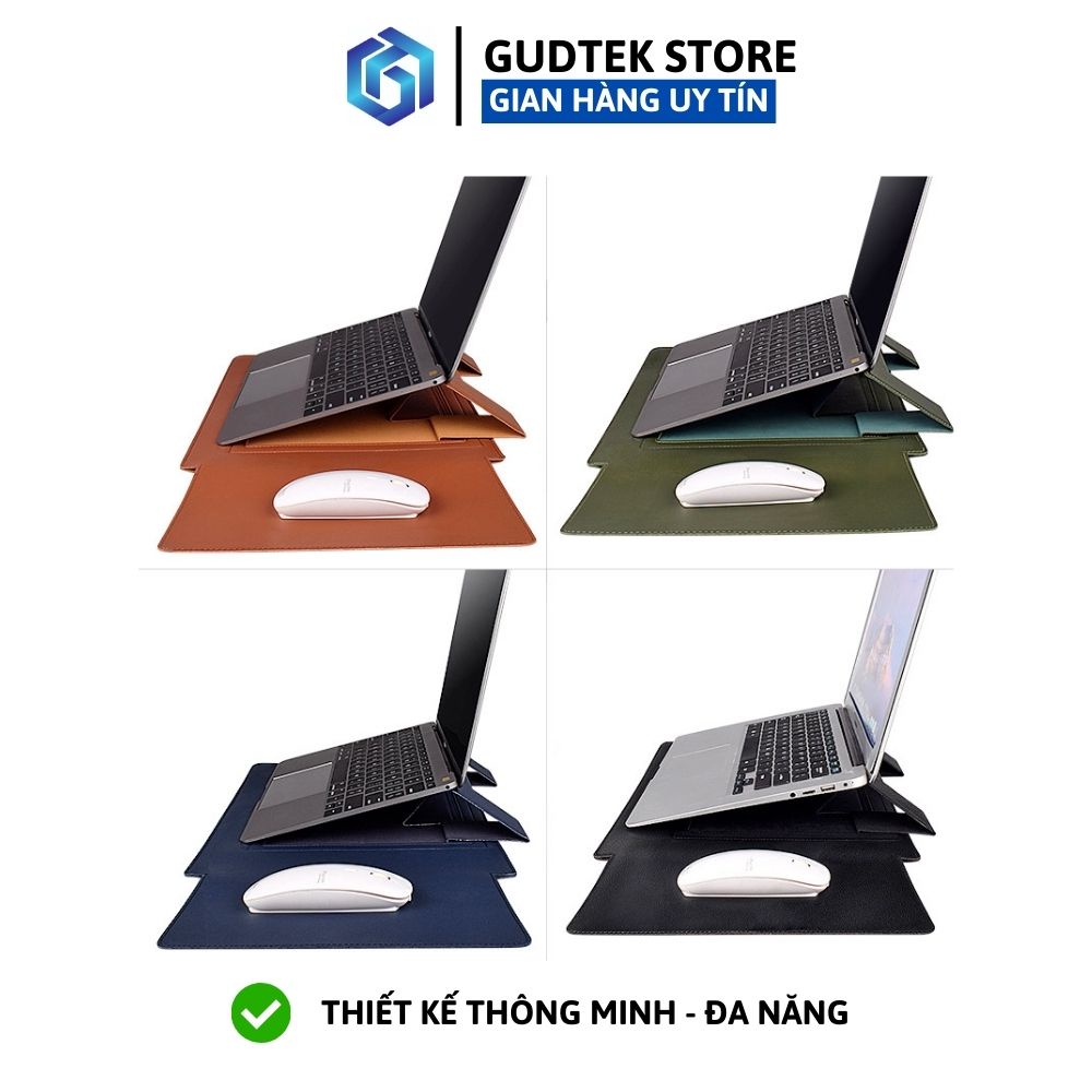 Bao Da Macbook Đa Năng, Bao Da Laptop Kiêm Giá Đỡ, Lót Chuột