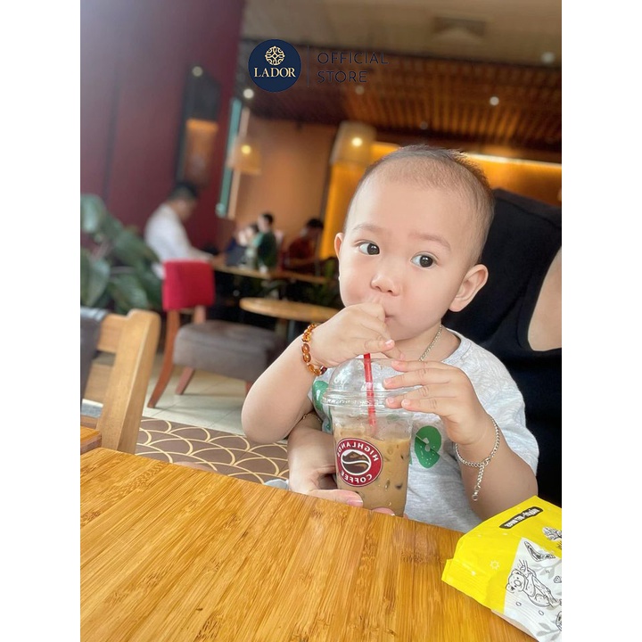 Vòng tay Amber hạt tròn tự nhiên cho bé - Trang sức Lador - LD00019