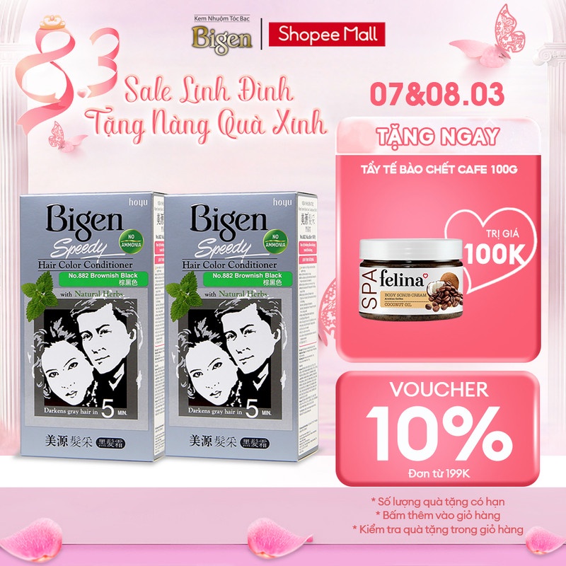 KHUYẾN MÃI] Combo 2 hộp Thuốc nhuộm tóc phủ bạc Bigen Speedy Hair Color  Conditioner 80ml/hộp, phủ bạc hoàn hảo | Shopee Việt Nam