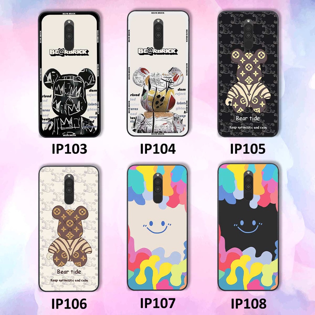 Ốp lưng Xiaomi Redmi 8 hình gấu bearbrick, smile thời trang, ốp lưng rẻ bền đẹp