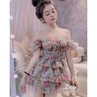 Váy tơ cup ngực chun eo 3 tầng (Ảnh thật) - V016