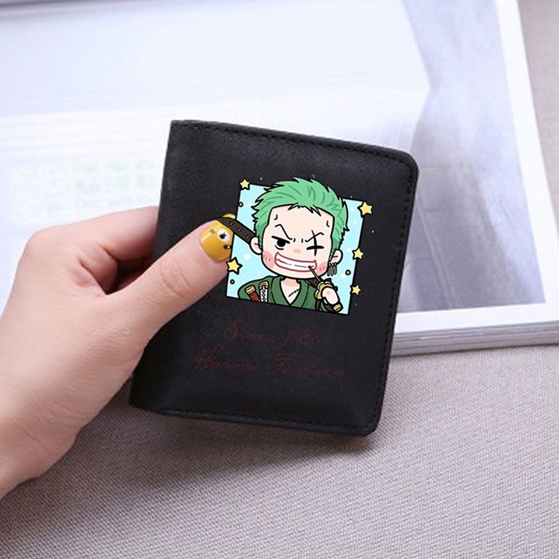 Ví da cầm tay nam nữ in hình ONE PIECE ver Vuông xinh xắn tiện lợi anime chibi