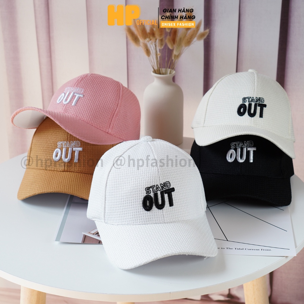 Mũ lưỡi trai ❤️ Nón kết thêu chữ OUT Stand chất vải bố cao cấp form unisex nam nữ N113 - Happy Style