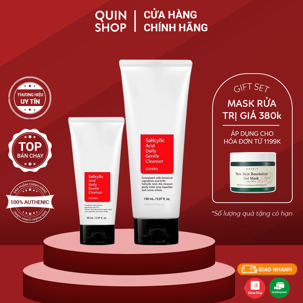 Sữa Rửa Mặt Giảm Mụn Cosrx Salicylic Acid Daily Gentle Cleanser