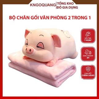 Bộ Chăn gối văn phòng 2 trong 1 siêu tiện ích hình thú heo lợn chuột nhiều mẫu cực dễ thương- quà tặng ấm áp cho bé yêu