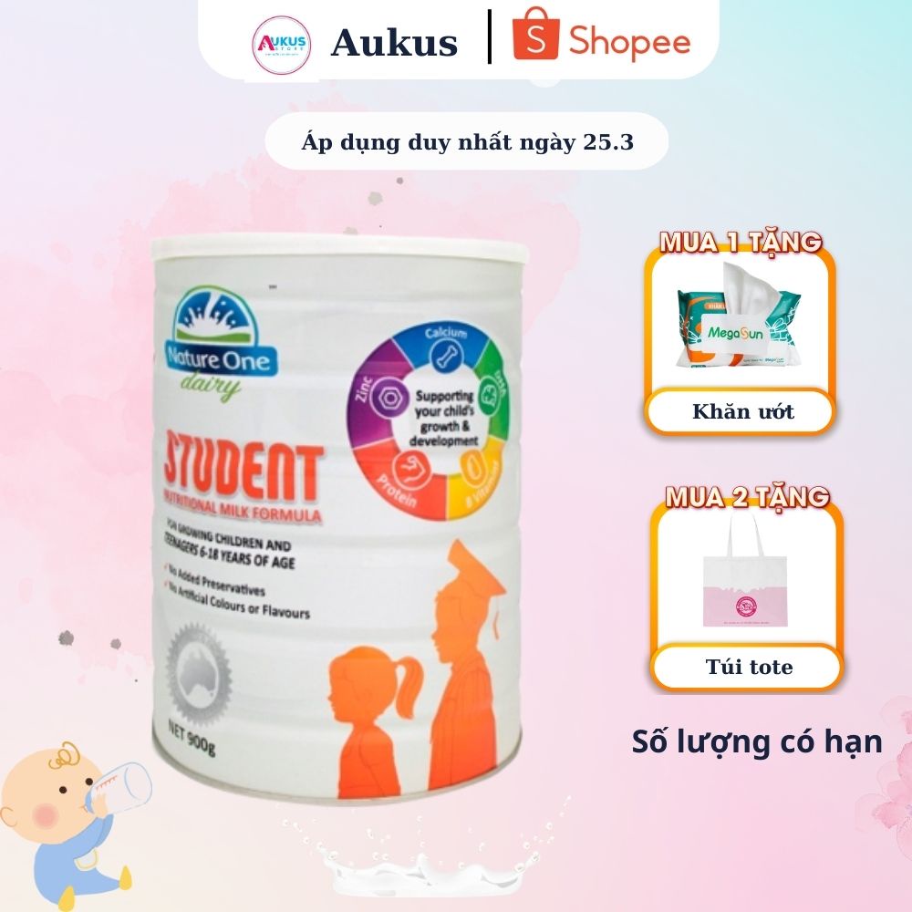 Sữa Bột NATURE ONE DAIRY STUDENT Phát Triển Chiều Cao, Tăng Khả Năng Ghi Nhớ Cho Bé Từ 6-18 Tuổi