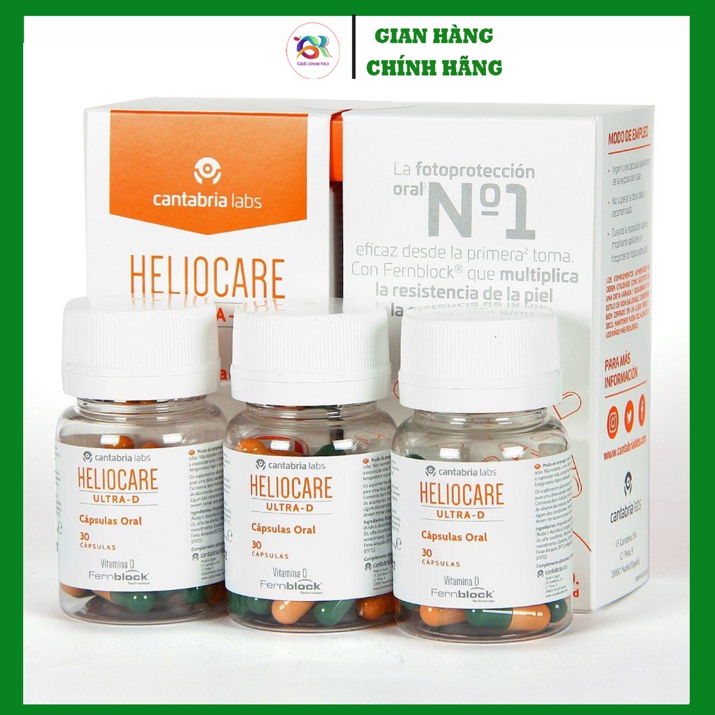 Viên uống chống nắng mạnh mẽ Heliocare UltraD - 30 viên. Chống nắng toàn thân
