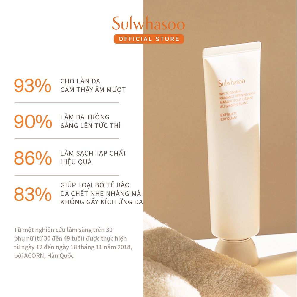 [NHẬP COSSUL150 -150K] Mặt nạ tinh chất Nhân Sâm trắng Gel Sulwhasoo White Ginseng Radiance Refining Mask 120ml