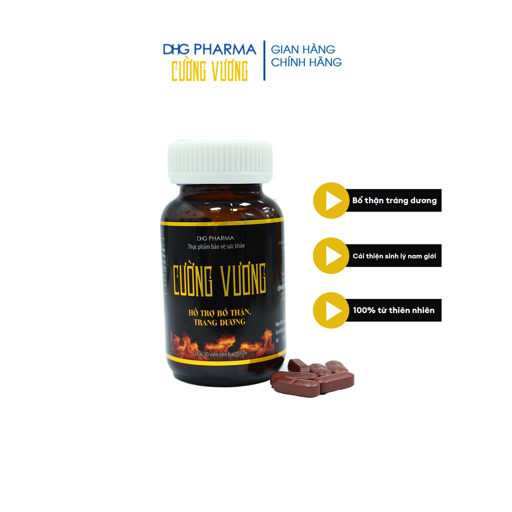 TPCN Cường Vương hỗ trợ bổ thận tráng dương & hỗ trợ cải thiện sinh lý nam giới 1 chai x 30 viên - Chính hãng DHG Pharma