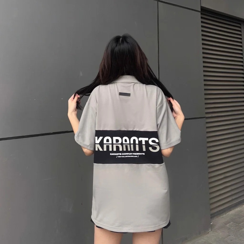 Áo Polo Local Brand Karants Form Rộng Unisex Special Collection Premium Grey - KR26