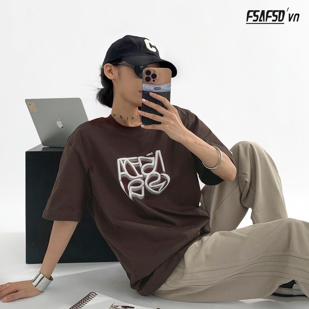 Áo Thun Nữ Tay Ngắn Dáng Rộng Bằng Cotton Có In Hình Thời Trang