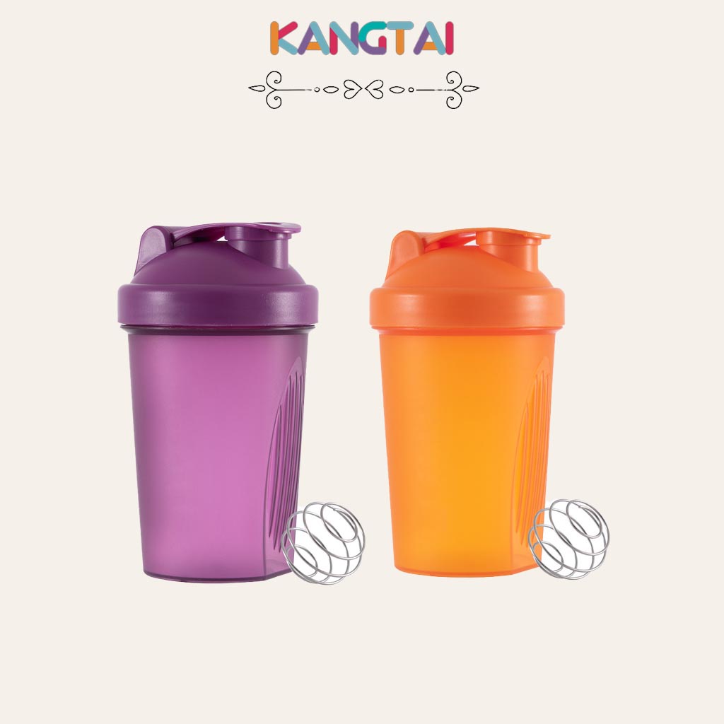 Bình nước, bình lắc, shaker đơn sắc thể thao, tập gym 400ml tối đa 500ml có quả lắc lò xo SPS00578