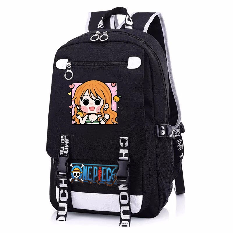 Balo nam nữ in hình ONE PIECE Đảo Hải Tặc ver Vuông anime cặp sách đi học tiện lợi thời trang