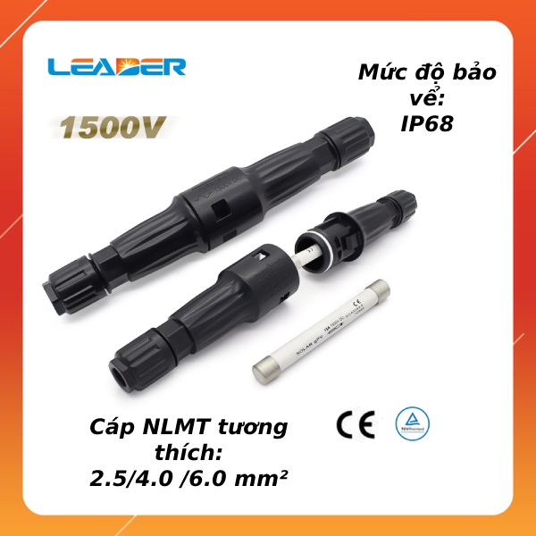 Đầu nối MC4 cầu chì LEADER 1500V