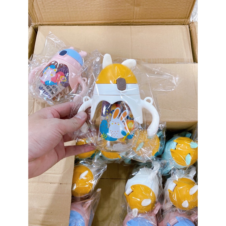 [HOT ITEMS] Bình tập uống nước tai thỏ chống sặc có tay cầm 250ml