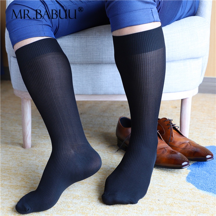 MR002_Mr. BABUU Tất Đen Sọc Gân - Dầy