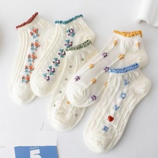 Vớ hoa nền trắng mới set 5 đôi