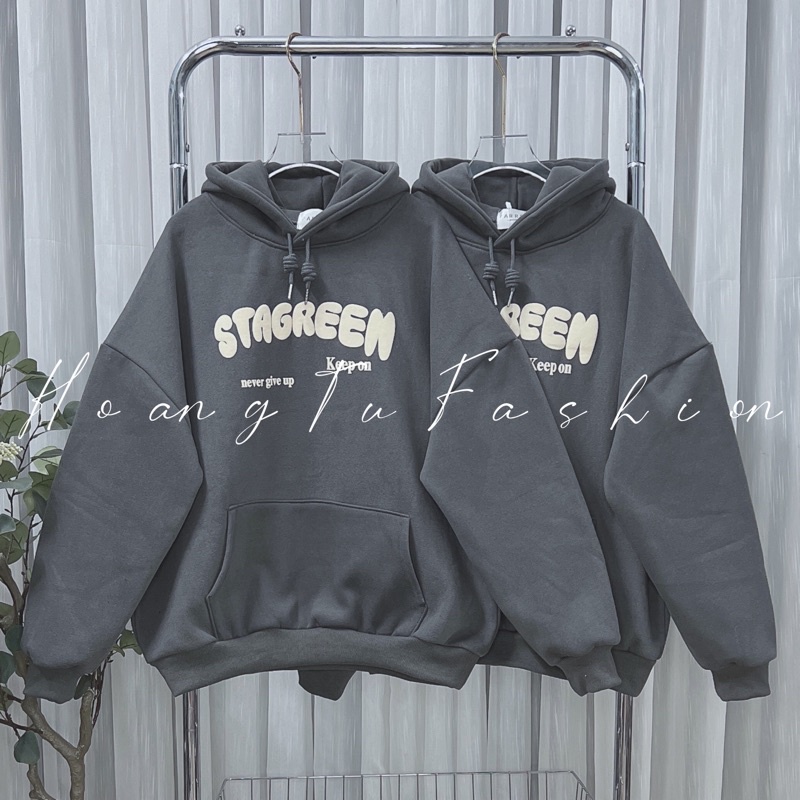 Áo hoodie nỉ tàu chữ in nỗi Stag 5 màu M667