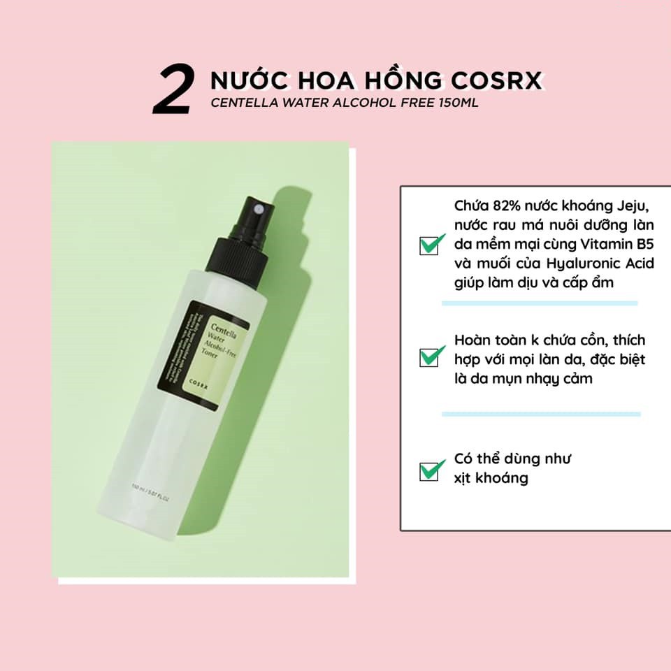 Nước Hoa Hồng Giảm Mụn, Phục Hồi Da Chiết Xuất Từ Rau Má COSRX Centella Water Alcohol-Free Toner 150ml