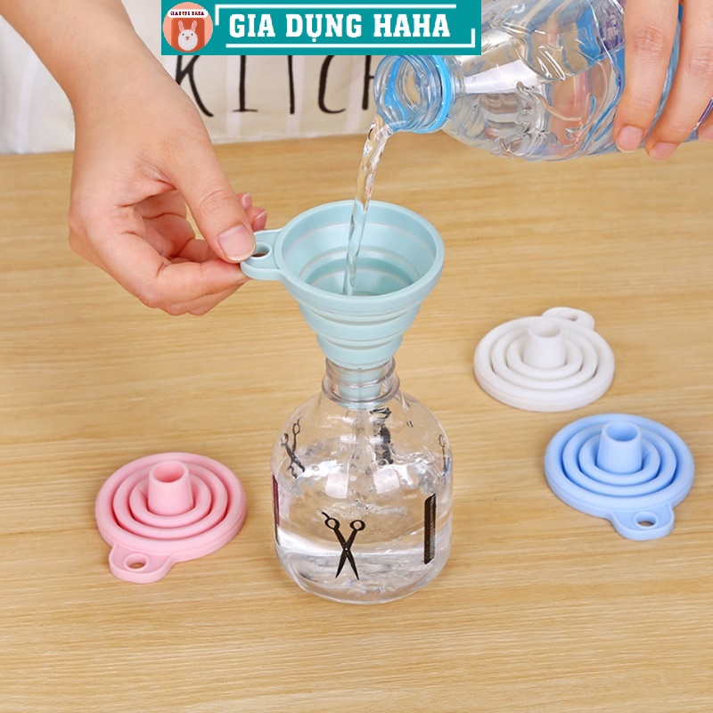 Phễu rót chất lỏng silicone mini dạng ống gia dụng, có thể gấp gọn thông minh, tiện dụng, chống tràn tốt, màu ngẫu nhiên